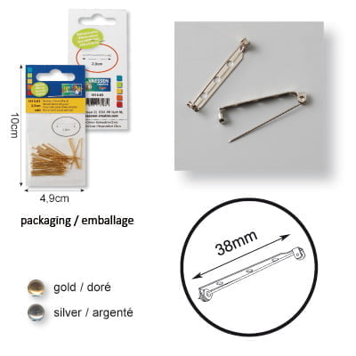 Brochespeld 38mm x10 zilver