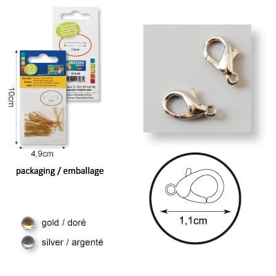 Karabijnsluiting 11mm x2 zilver