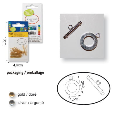 Toggle clasp & ring gold plated