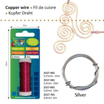 Koperdraad 0.6mm 10m zilver