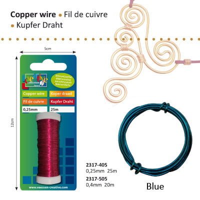 Koperdraad 0.4mm 20m blauw