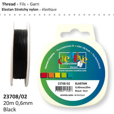 Elastan koord elastisch zwart 0.7mm 20m