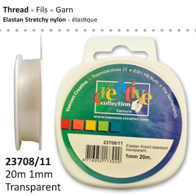 Elastan koord elastisch 1mm 20m transparant