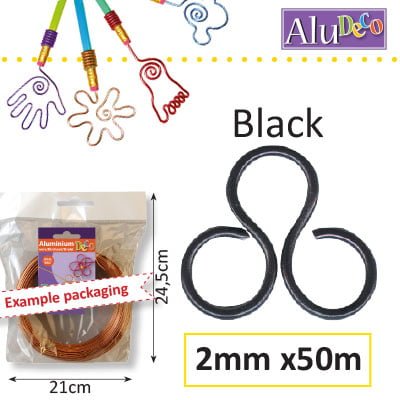 Aluminiumdraad 2mm 50m black