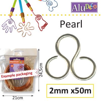 Aluminiumdraad 2mm 50m pearl