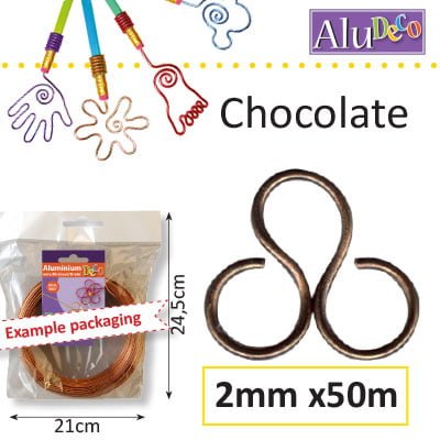 Aluminium draad chocolate 2mm x 50m