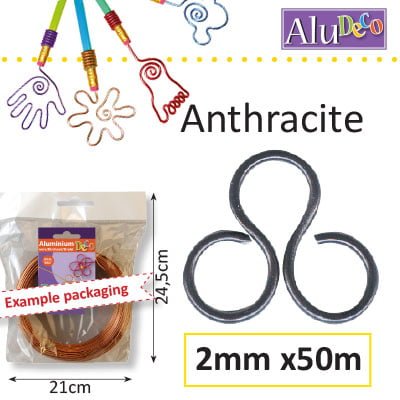 Aluminiumdraad 2mm 50m antraciet pantone