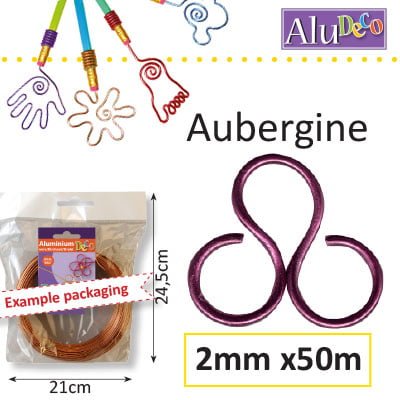Aluminium draad  2mm 50m aubergine