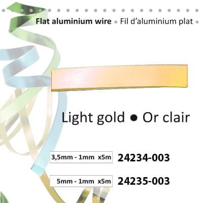 aluminiumdraad plat 3x1mm 5m light gold