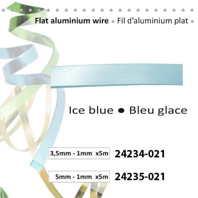 aluminiumdraad plat 3x1mm 5m ice blue