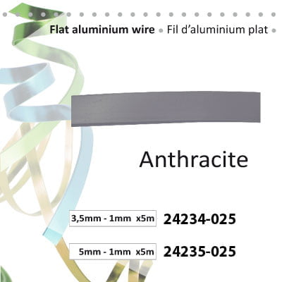 aluminiumdraad plat 3x1mm 5m antraciet pantone