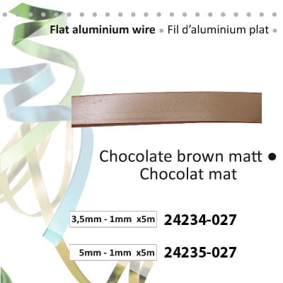 aluminiumdraad plat 3x1mm 5m chocolate mat