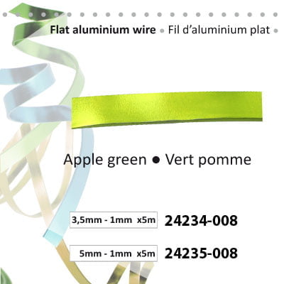 aluminiumdraad plat 5x1mm 5m apple green