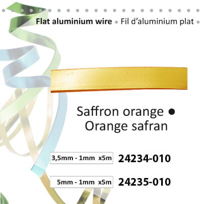 aluminiumdraad plat 5x1mm 5m saffron orange