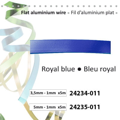 aluminiumdraad plat 5x1mm 5m royal blue