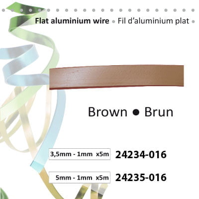 aluminiumdraad plat 5x1mm 5m brown