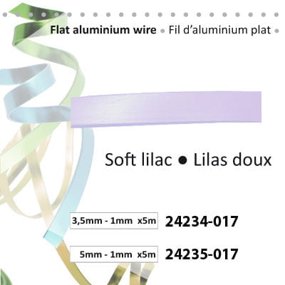 aluminiumdraad plat 5x1mm 5m soft lilac