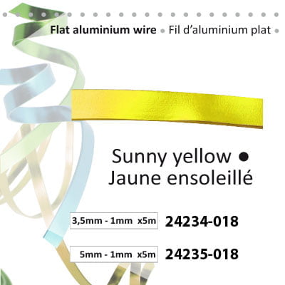 aluminiumdraad plat 5x1mm 5m sunny yellow