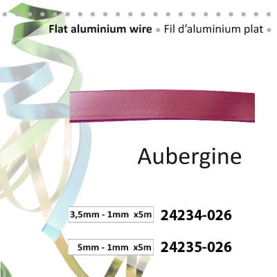 aluminiumdraad plat 5x1mm 5m aubergine