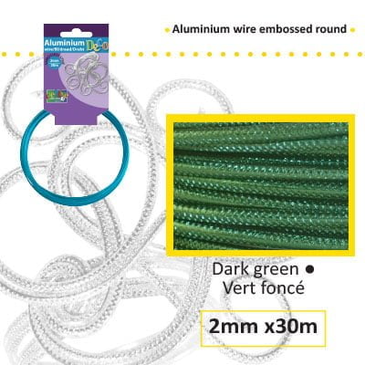 Aluminiumdraad embossed rond 2mm 500g (60m) donkergroen