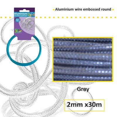 Aluminiumdraad embossed rond 2mm 500g (60m)  anthraciet