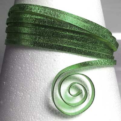 Aluminiumdraad embossed flat 5x1mm 5m dark green