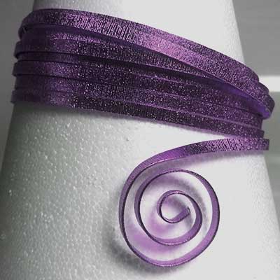 aluminiumdraad plat embossed 3x1mm 5m aubergine