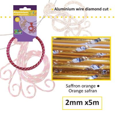 Aluminium draad diamond 2mm 5m saffron orange