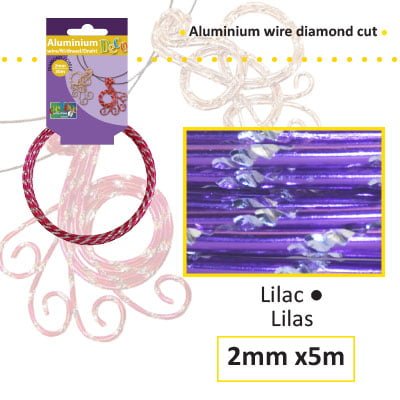 Aluminium draad diamond 2mm 5m lilac