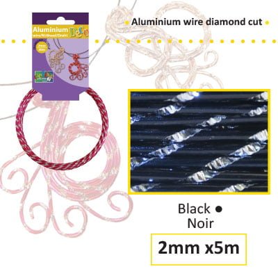Aluminium draad diamond 2mm 5m black