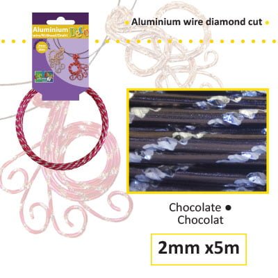 Aluminium draad diamond 2mm 5m chocolate