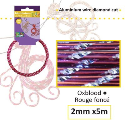 Aluminium draad diamond 2mm 5m oxblood