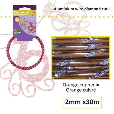 Aluminiumdraad diamond 2mm 500g (60m) orange copper