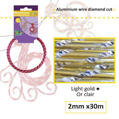 Aluminiumdraad diamond 2mm 500g (60m) light gold