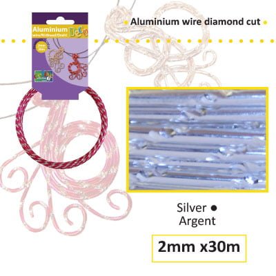 Aluminiumdraad diamond 2mm 500g (60m) silver
