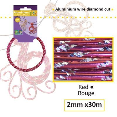Aluminiumdraad diamond 2mm 500g (60m) red