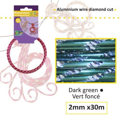 Aluminiumdraad diamond 2mm 500g (60m) donkergroen