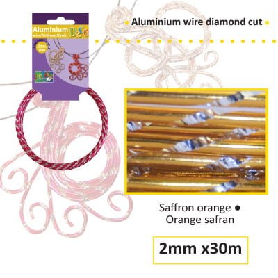 Aluminiumdraad diamond 2mm 500g (60m) saffron orange