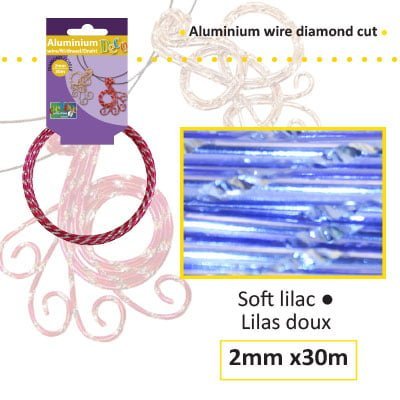 Aluminiumdraad diamond 2mm 500g (60m) soft lilac