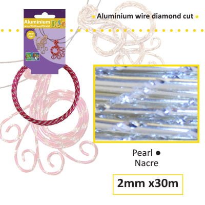 Aluminiumdraad diamond 2mm 500g (60m) pearl
