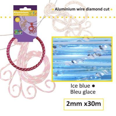 Aluminiumdraad diamond 2mm 500g (60m) ice blue