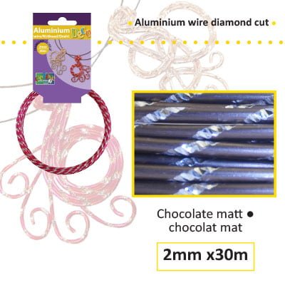 Aluminiumdraad diamond  2mm 500g chocolat mat