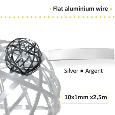 aluminiumdraad plat 10x1mm 2.5m silver