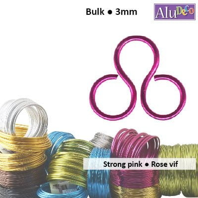 Aluminiumdraad 500g +/-26m 3mm strong pink