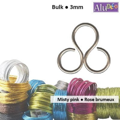 Aluminiumdraad 500g +/-26m 3mm misty pink
