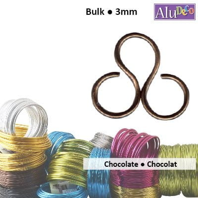 Aluminiumdraad 500g +/-26m 3mm chocolate