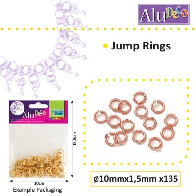 Alu Deco jump rings 10mm x135 orange copper