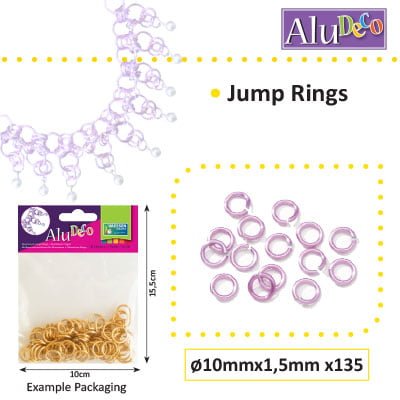 Alu Deco jump rings 10mm x135 roze