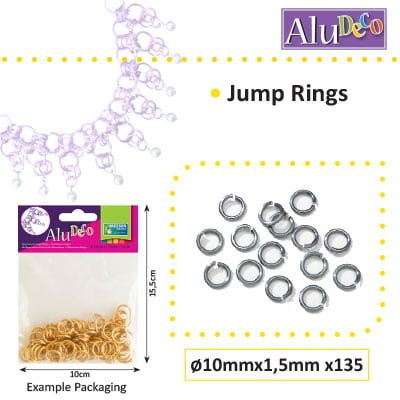 Alu Deco jump rings 10mm x135 anthracite