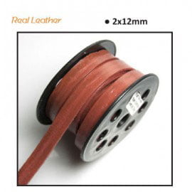 Real leather 2x12mm flat x20cm orange brown